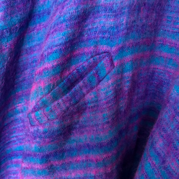 VTG Striped Hooded Poncho - Picture 4 of 8
